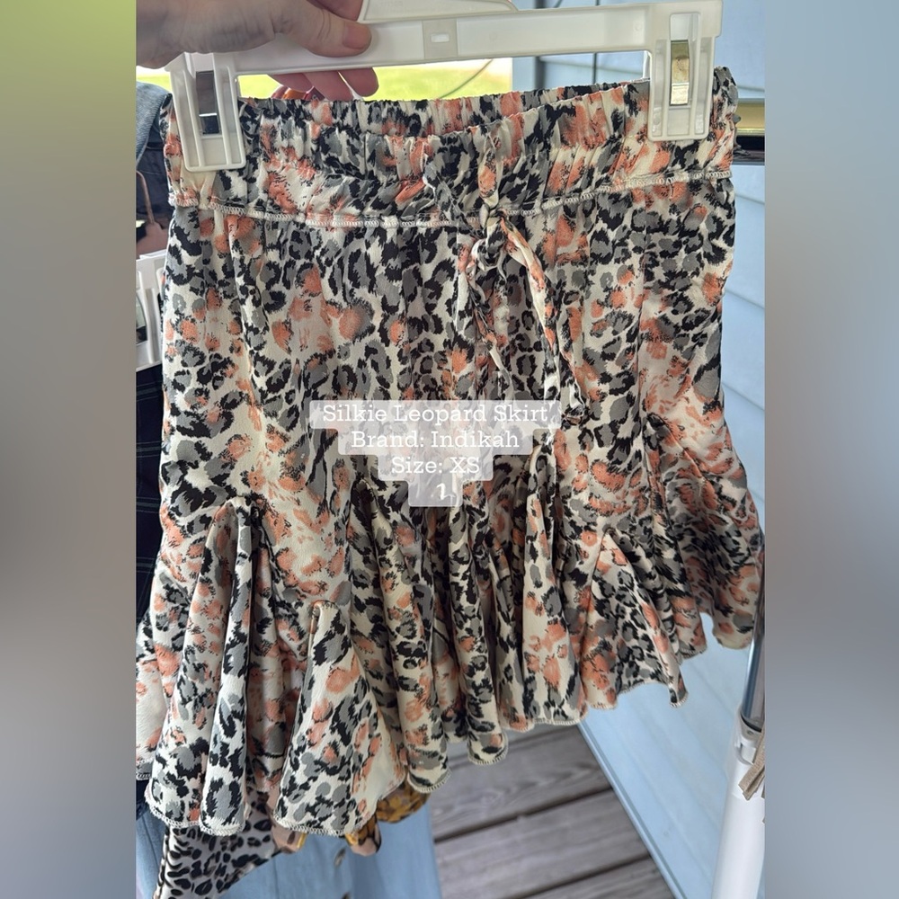 Indikah Leopard Print Mini Skirt - Orange and Black